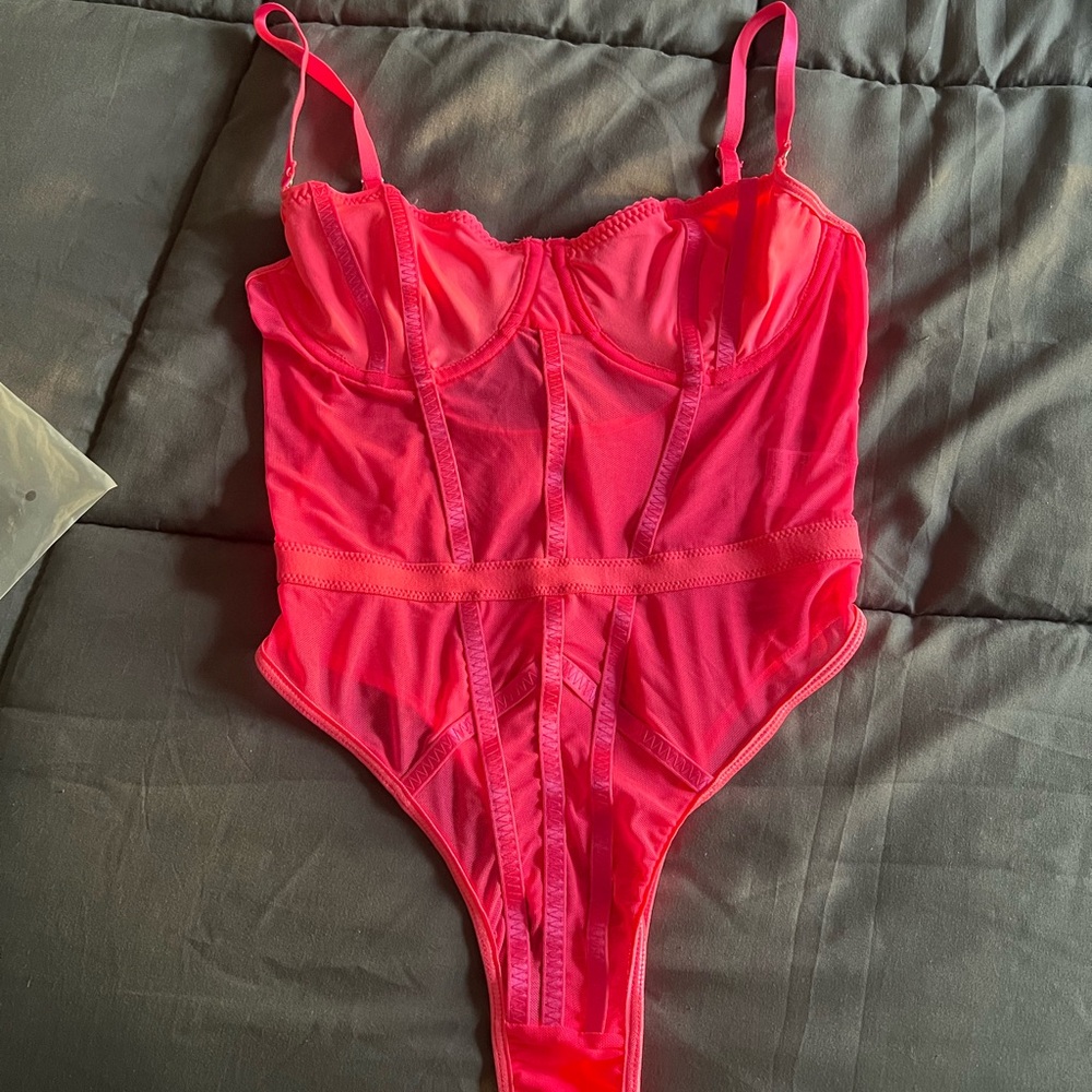 Neon Pink Women's Bodysuit S NEW